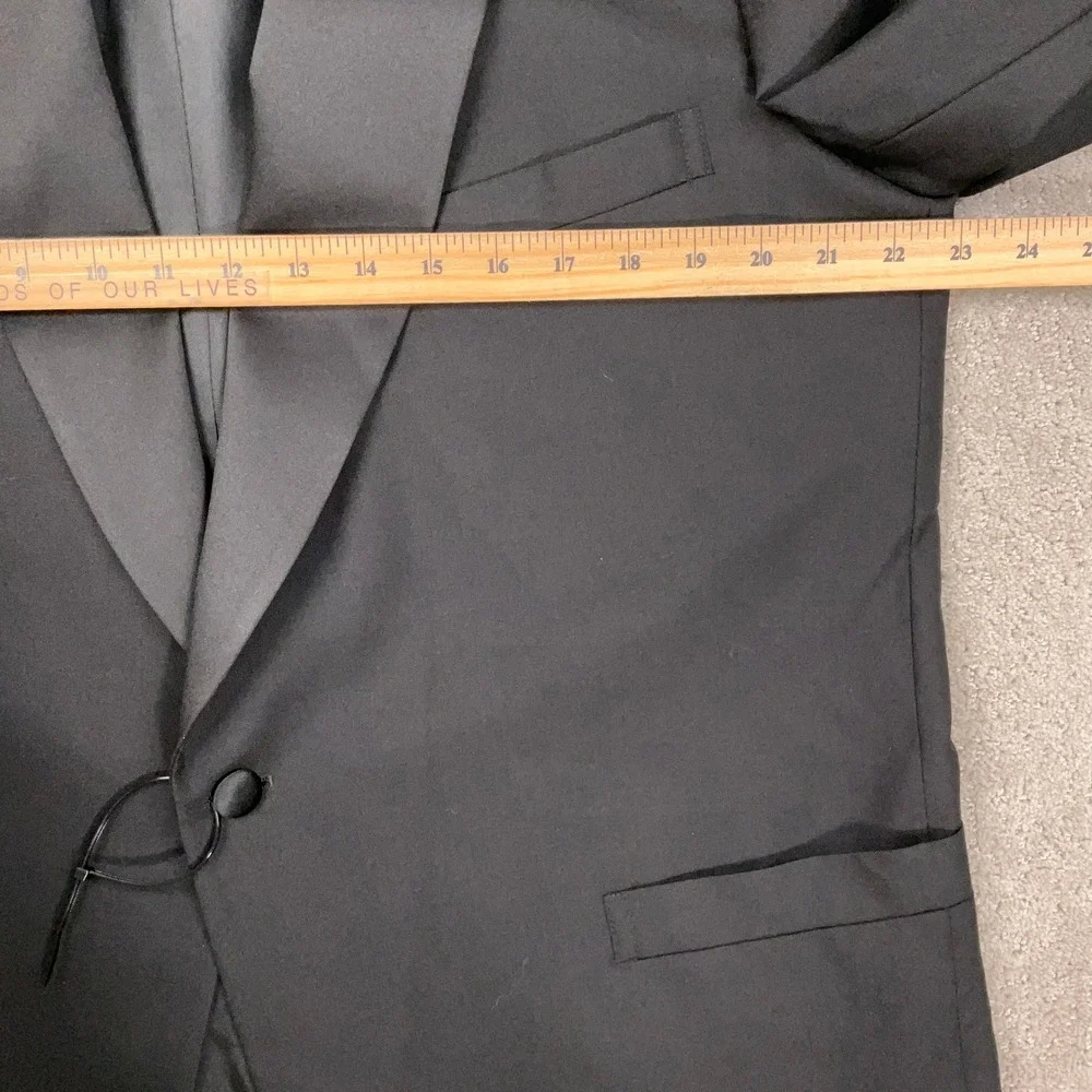 Brooks Brothers Suit Mens 45R Black Tuxedo Peak Satin Formal Wedding USA VTG USA